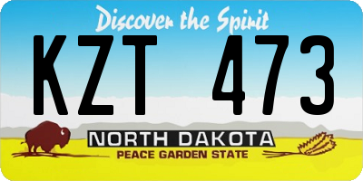 ND license plate KZT473
