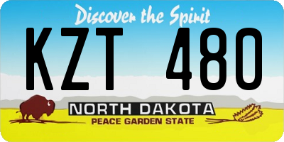 ND license plate KZT480