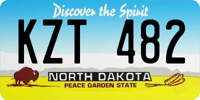 ND license plate KZT482