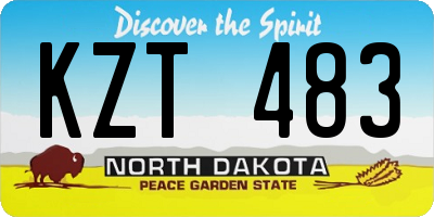 ND license plate KZT483