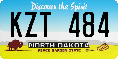 ND license plate KZT484