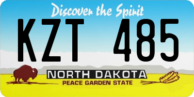 ND license plate KZT485