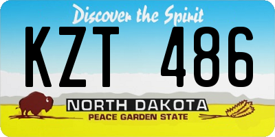 ND license plate KZT486