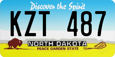ND license plate KZT487