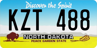 ND license plate KZT488