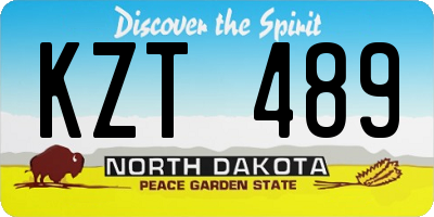 ND license plate KZT489