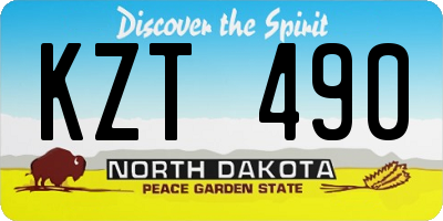 ND license plate KZT490