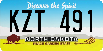 ND license plate KZT491