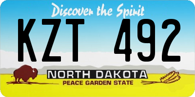 ND license plate KZT492