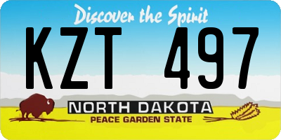 ND license plate KZT497