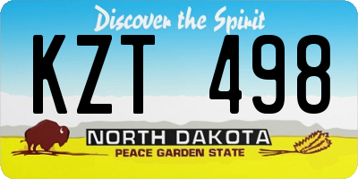 ND license plate KZT498