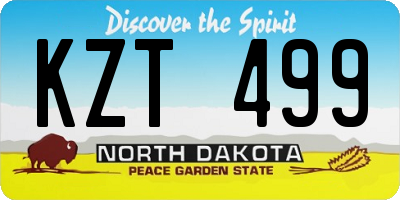 ND license plate KZT499