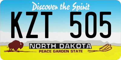 ND license plate KZT505