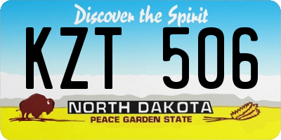 ND license plate KZT506