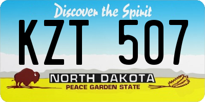 ND license plate KZT507