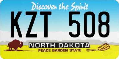 ND license plate KZT508