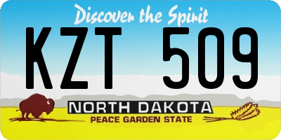 ND license plate KZT509