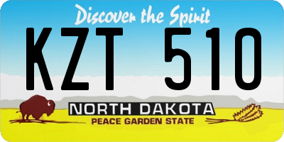 ND license plate KZT510