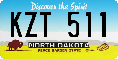 ND license plate KZT511