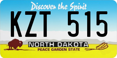 ND license plate KZT515