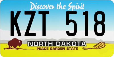 ND license plate KZT518