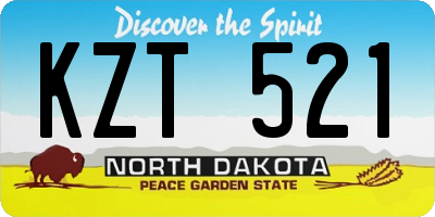 ND license plate KZT521