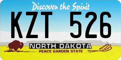 ND license plate KZT526