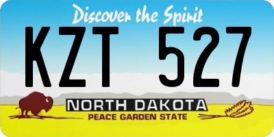 ND license plate KZT527