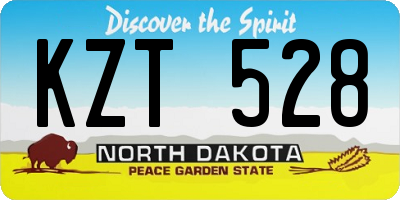 ND license plate KZT528