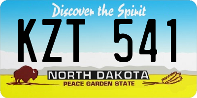 ND license plate KZT541