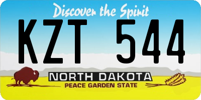 ND license plate KZT544