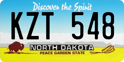 ND license plate KZT548