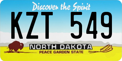 ND license plate KZT549