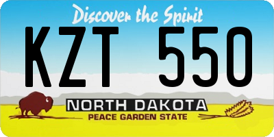 ND license plate KZT550