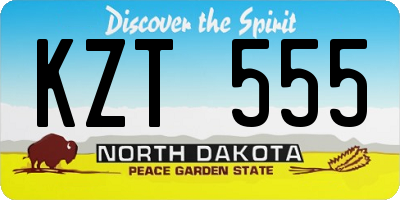 ND license plate KZT555