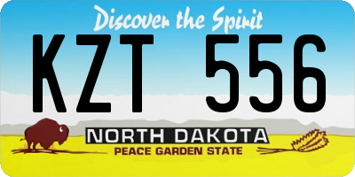 ND license plate KZT556