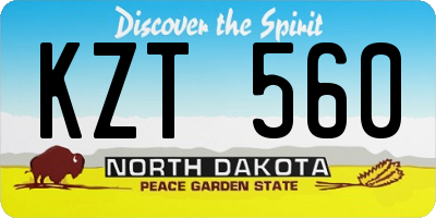 ND license plate KZT560
