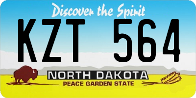 ND license plate KZT564