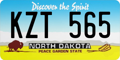 ND license plate KZT565