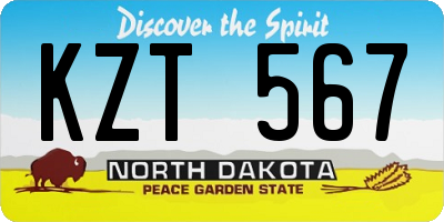 ND license plate KZT567