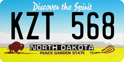 ND license plate KZT568