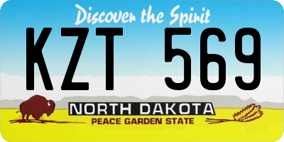 ND license plate KZT569