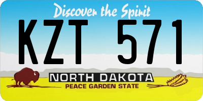 ND license plate KZT571