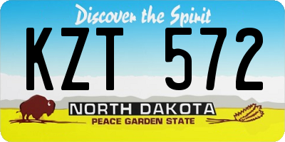 ND license plate KZT572