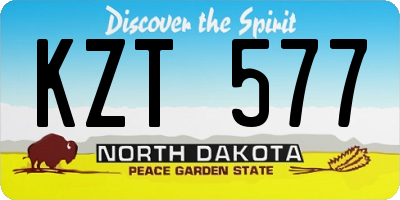 ND license plate KZT577