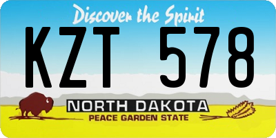 ND license plate KZT578