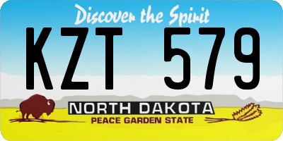 ND license plate KZT579