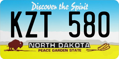 ND license plate KZT580