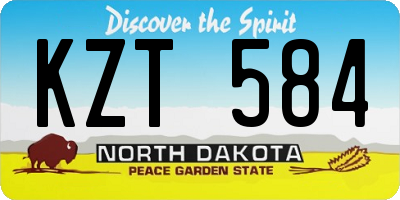 ND license plate KZT584