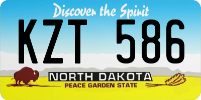 ND license plate KZT586